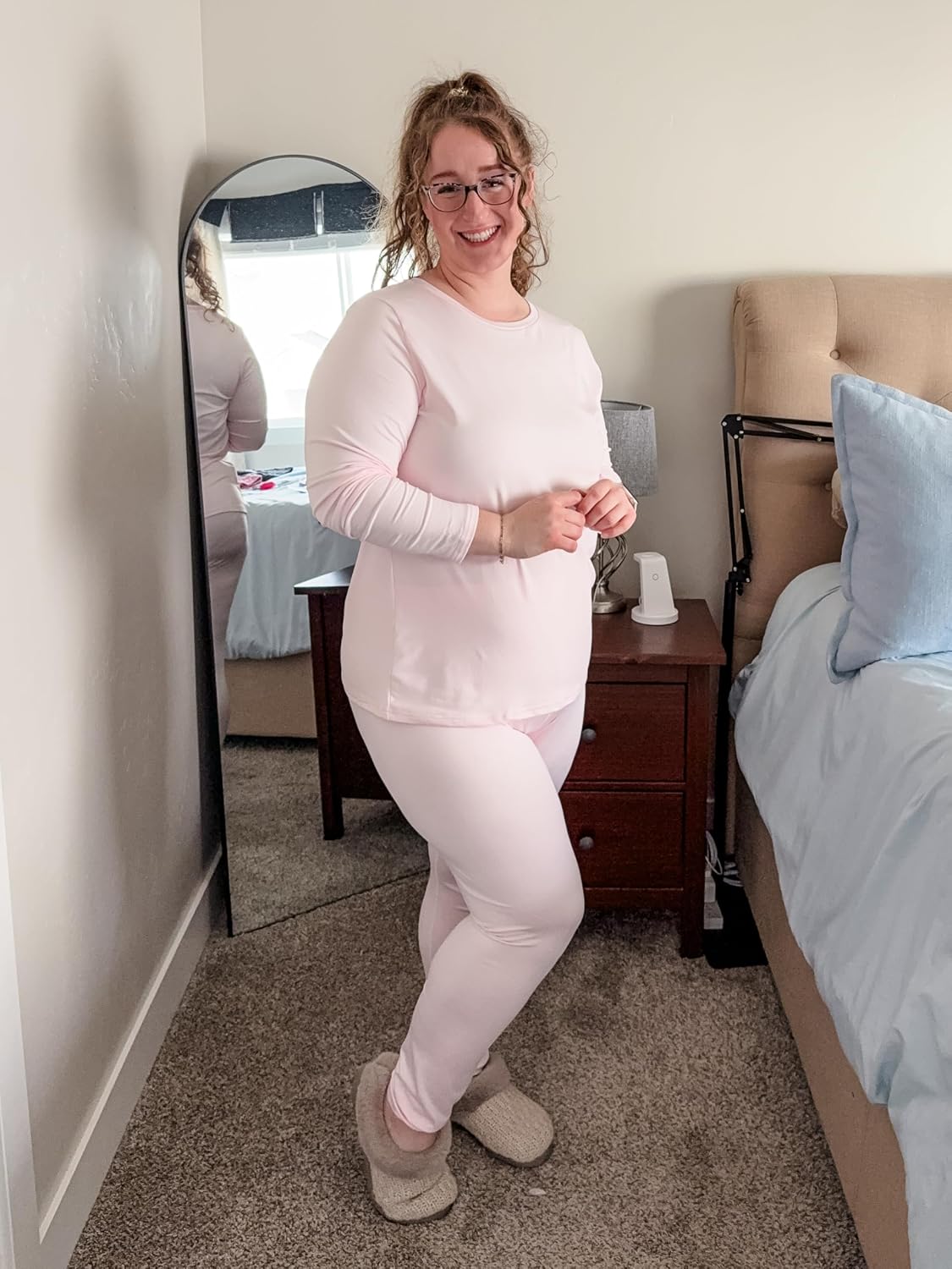 COOTRY Plus Size Thermal Underwear for Women Long Johns Top and Bottom Sets
