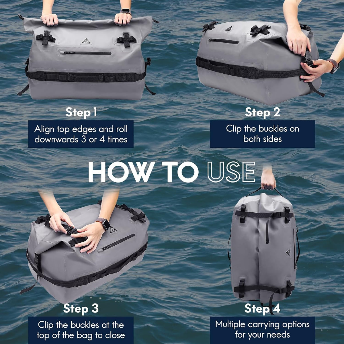 Haimont IPX7 Waterproof Roll-Top Dry Duffel Backpack Bag