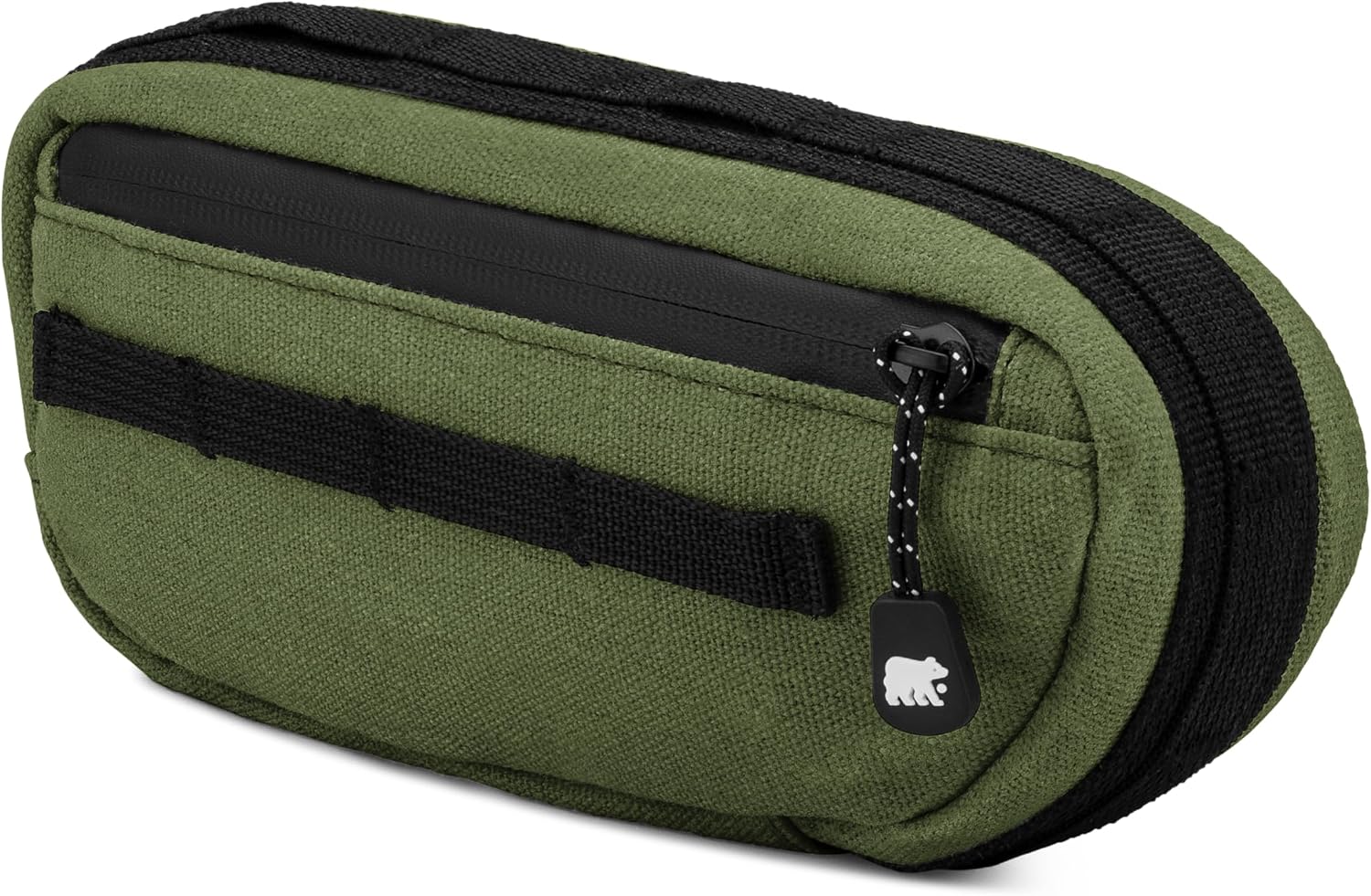 Oso Supply Co Waxed Canvas Frame Bag – Waterproof Zippers, Dual Storage Compartments, Adjustable Straps – Fits All Frame Sizes, Perfect for Cycling, Commuting, and Adventure Rides (Olive Green)