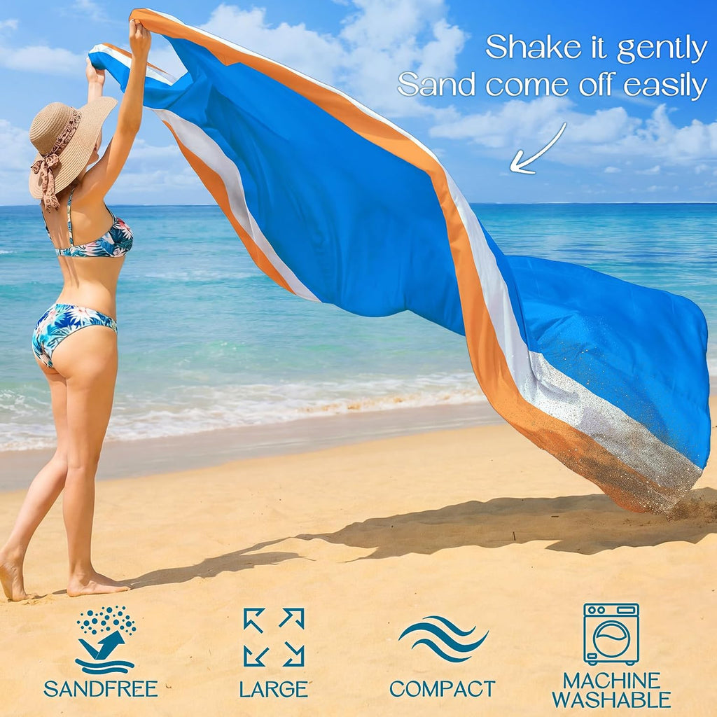 Beach Blanket Waterproof Sandproof Large 78''X81''/10'X9' Beach Towel Mat