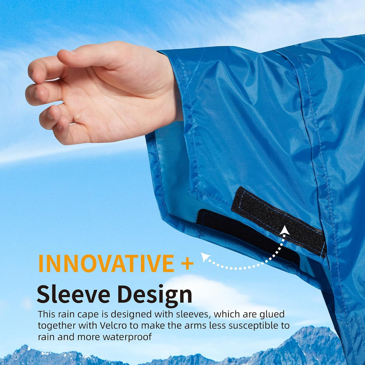 Hooded Rain Poncho for Adult with Pocket Waterproof Lightweight Unisex Raincoat for Hiking Camping Emergency