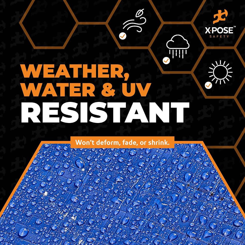 Xpose Safety 30’ x 40’ Heavy Blue/Brown Tarp - Waterproof - 7 Mil Weatherproof Camping Tarp for Tent, Rain, Wind & Sun - Plastic Tarpaulin Cover Outdoor for Roof, Trailer, RV, Car, Boat