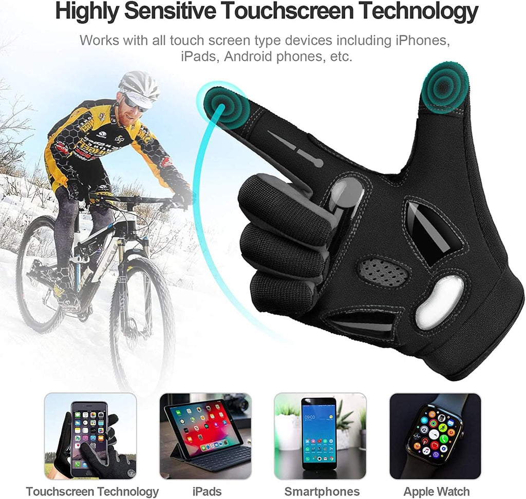 Cycling Gloves Men Women,Touchscreen Full Finger Mountain Bike Gloves