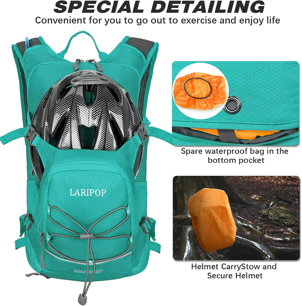 LARIPOP 18L Hydration Backpack with 2L Leak-Proof Water Bladder for Hiking Cycling Running Men Women