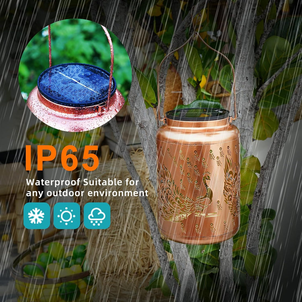 Peacock Solar Lanterns Outdoor Waterproof, Birthday Day Gifts for Women