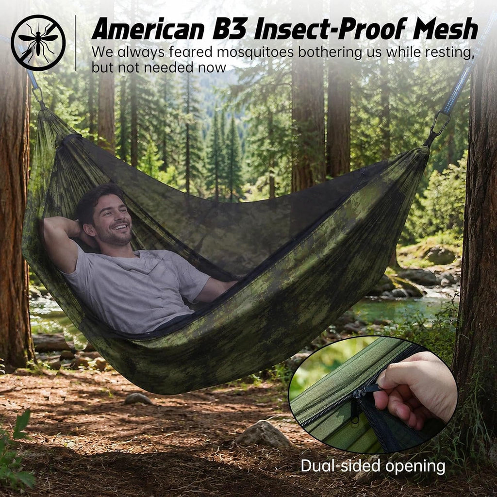 Camping Hammock Outdoor Portable, 2-in-1 Backpacking Hammock(Camo)