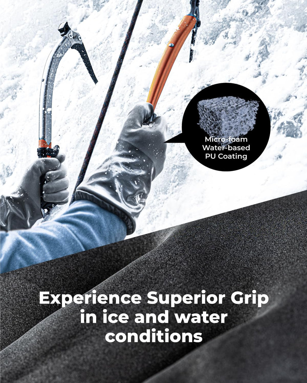 toolant 100% Waterproof Winter Work Gloves with Grip, Fleece Lined