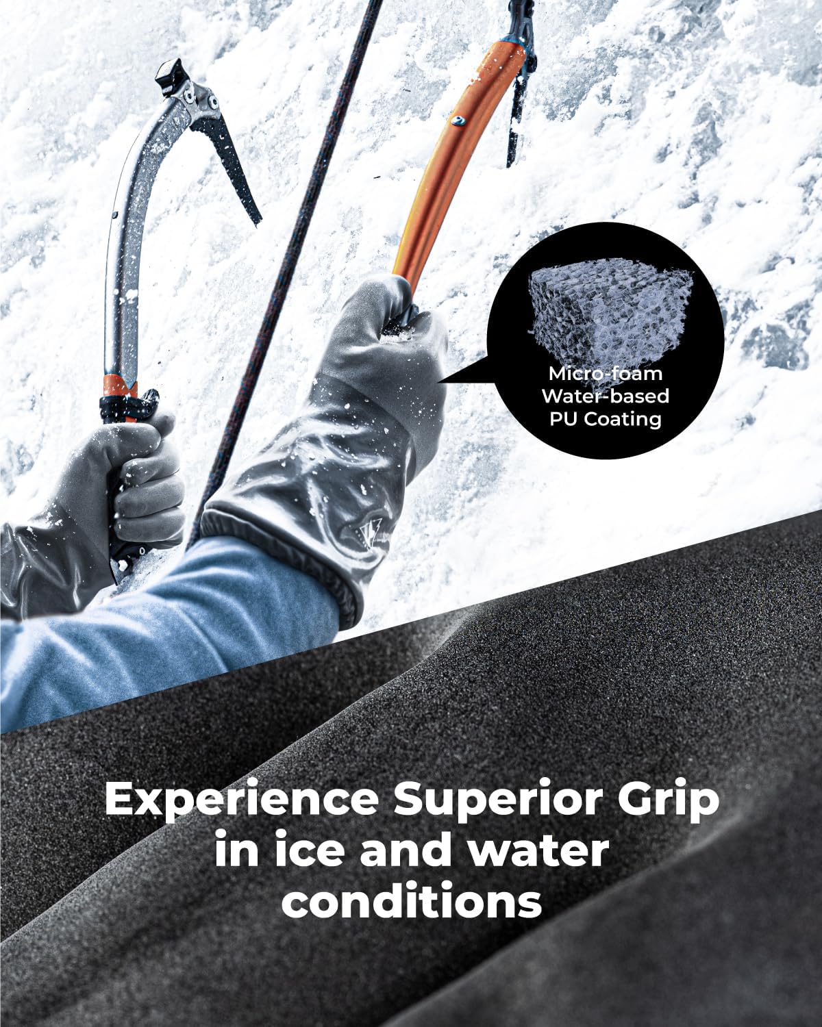 toolant 100% Waterproof Winter Work Gloves with Grip, Fleece Lined
