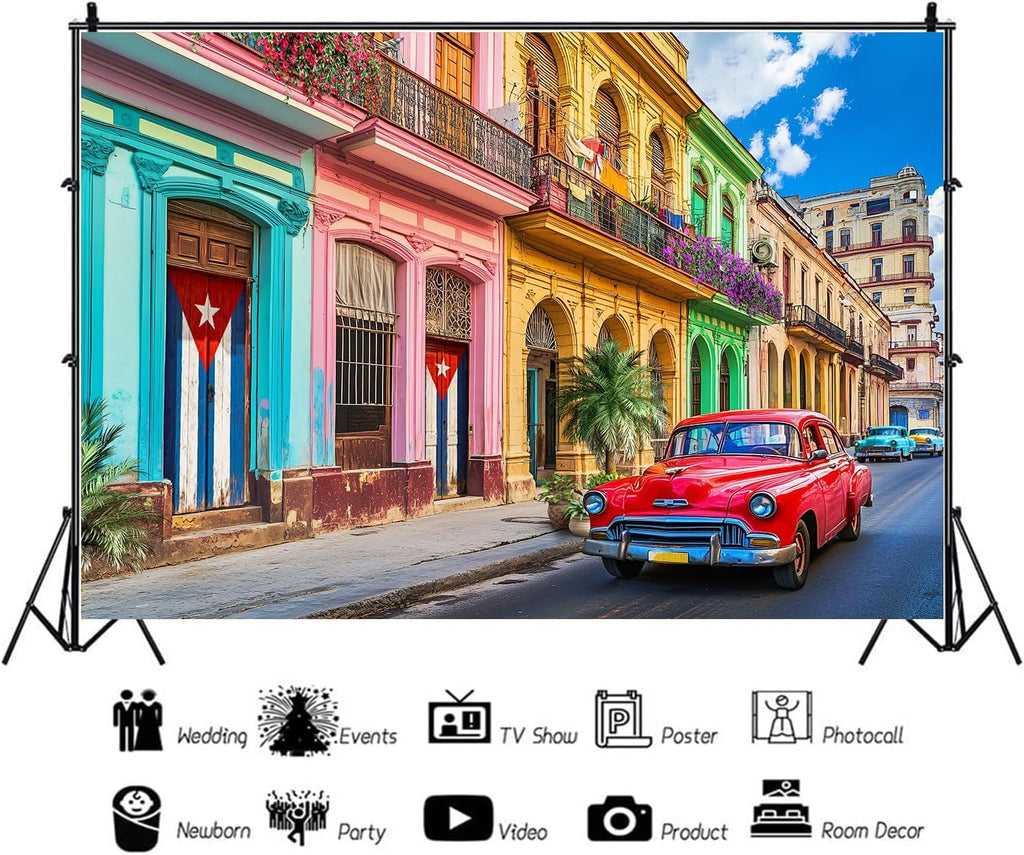 Cuba Street Backdrop Havana Urban Scenery Photography Background