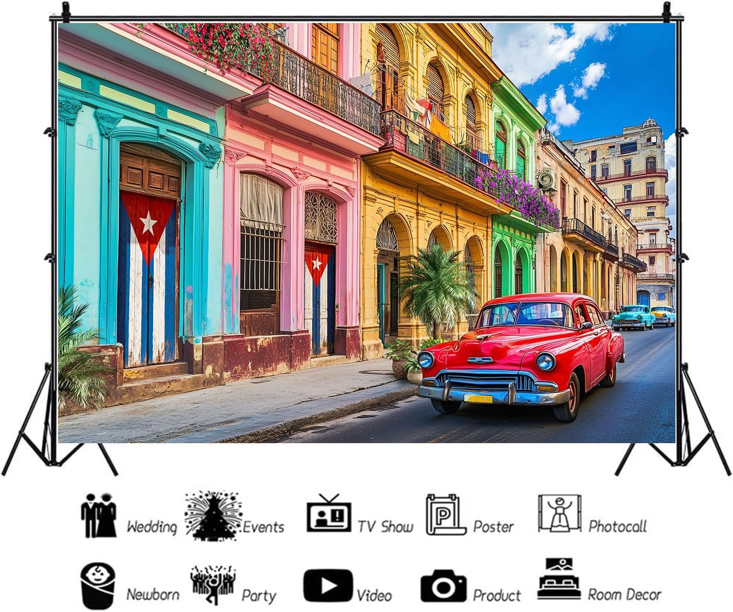 Cuba Street Backdrop Havana Urban Scenery Photography Background
