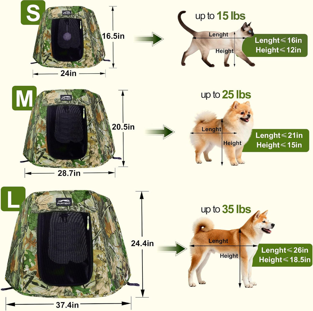 Pop Up Dog Tent Portable Cat Tent Outdoor Camping House with Washable Pad