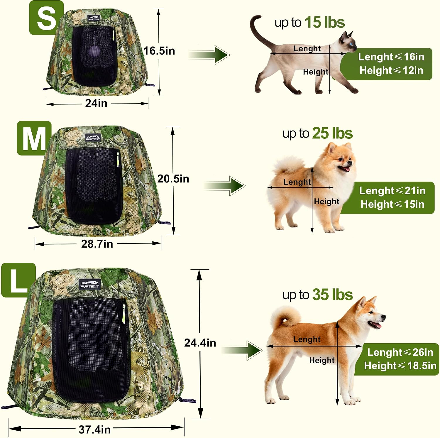 Pop Up Dog Tent Portable Cat Tent Outdoor Camping House with Washable Pad
