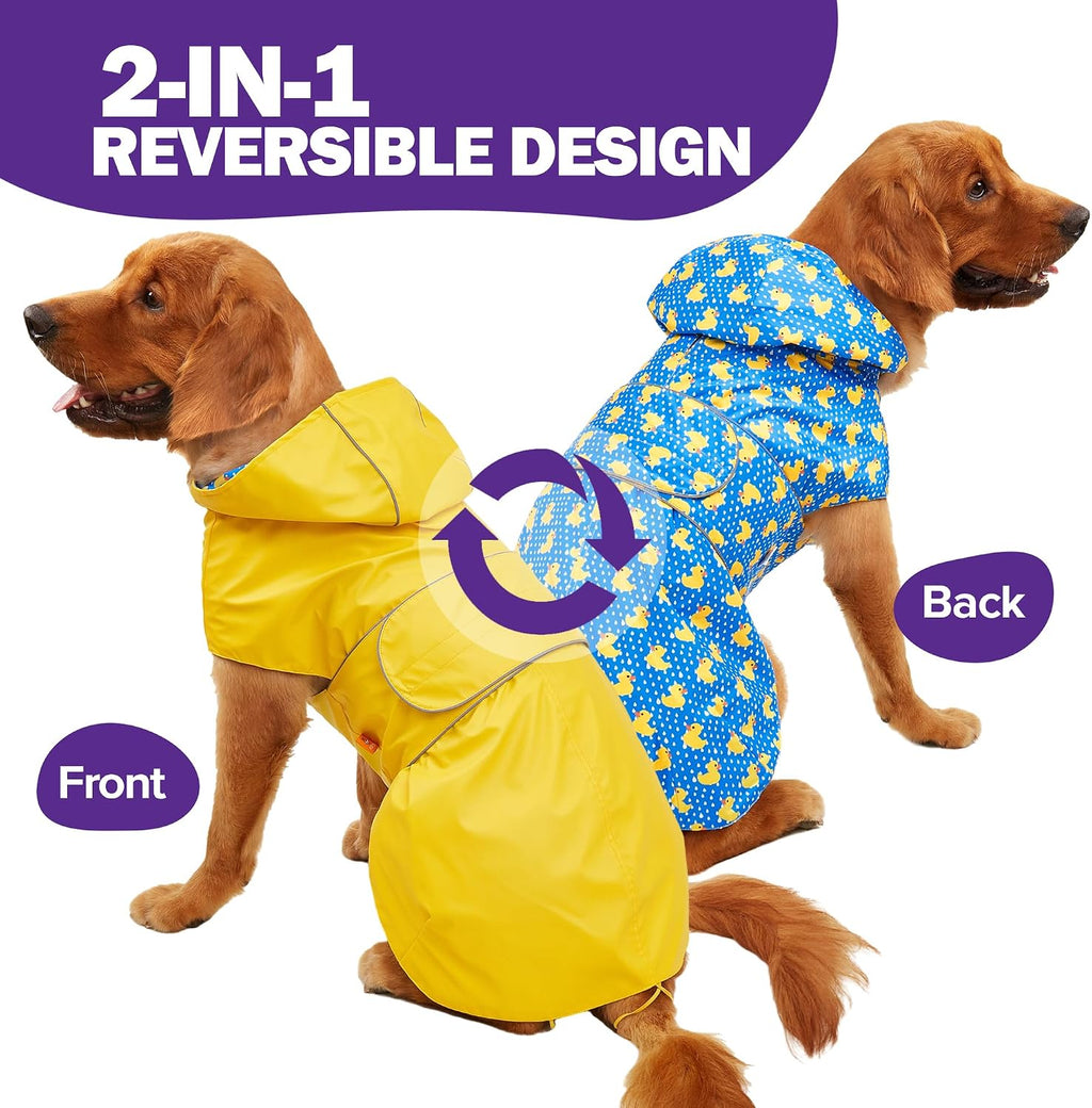 Kimee Dog Raincoat Waterproof Dog Rain Jacket for Small to 3X-Large Dogs, M