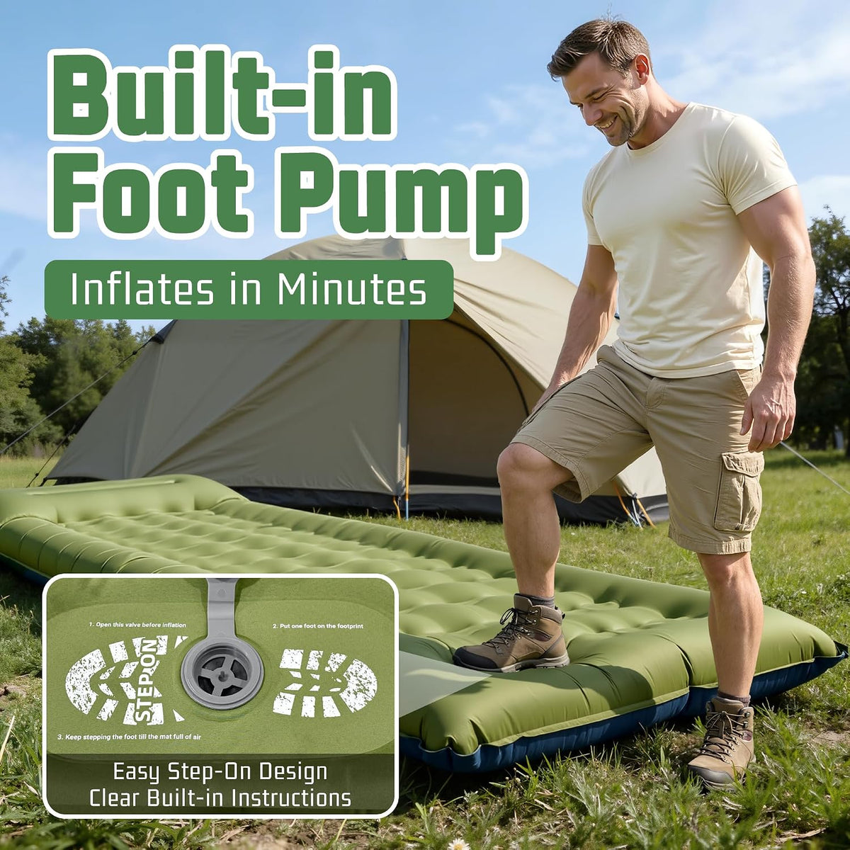 6.3 Inch Sleeping Pad Air Mattress for Camping