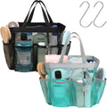 Mesh Shower Caddy Portable - 2 Packs, S-Hook, Shower Bag for Dorm Camping