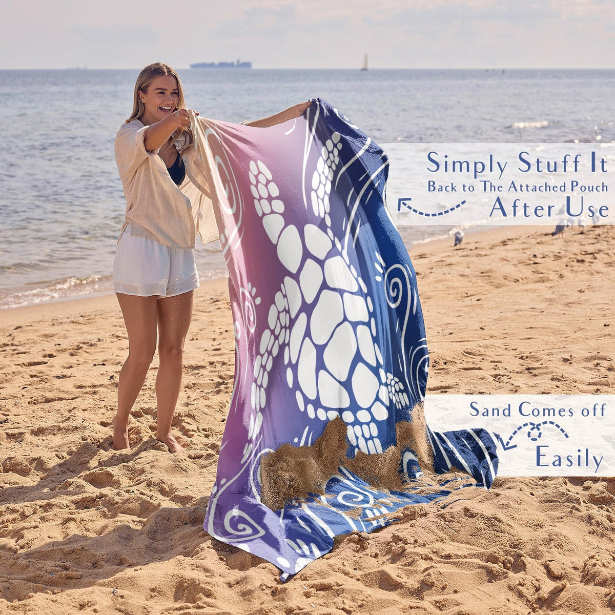WEKAPO Beach Blanket Waterproof Sandproof Oversized Extra Large Sand Free