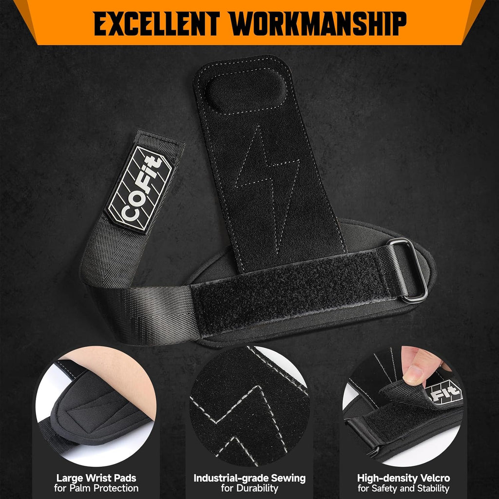 COFIT Wrist Straps for Weightlifting, Workout Wrist Wraps with Dual-Layer Oxford Leather, Enhanced Grip for Optimal Hand and Wrist Protection, Gym Lifting Straps for Deadlift and Powerlifting