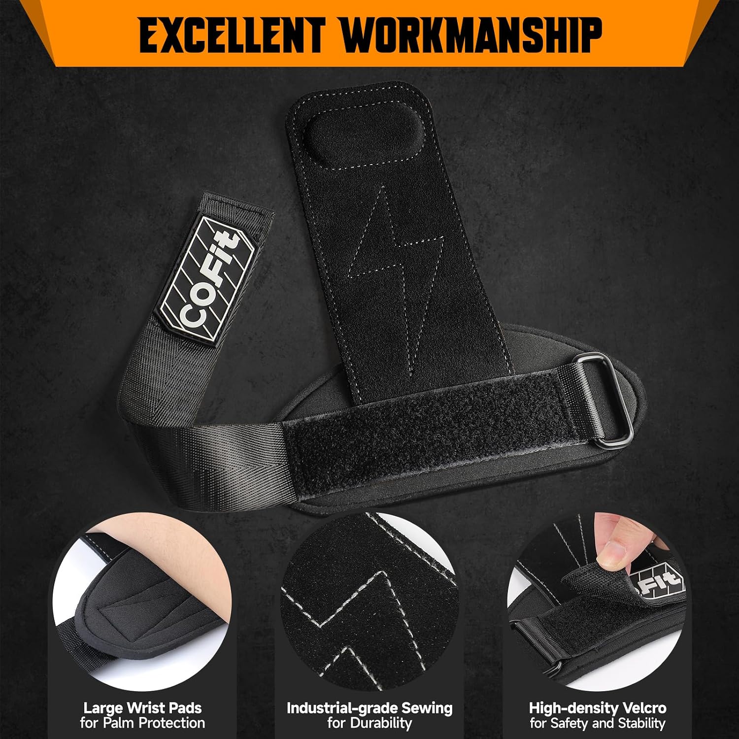 COFIT Wrist Straps for Weightlifting, Workout Wrist Wraps with Dual-Layer Oxford Leather, Enhanced Grip for Optimal Hand and Wrist Protection, Gym Lifting Straps for Deadlift and Powerlifting