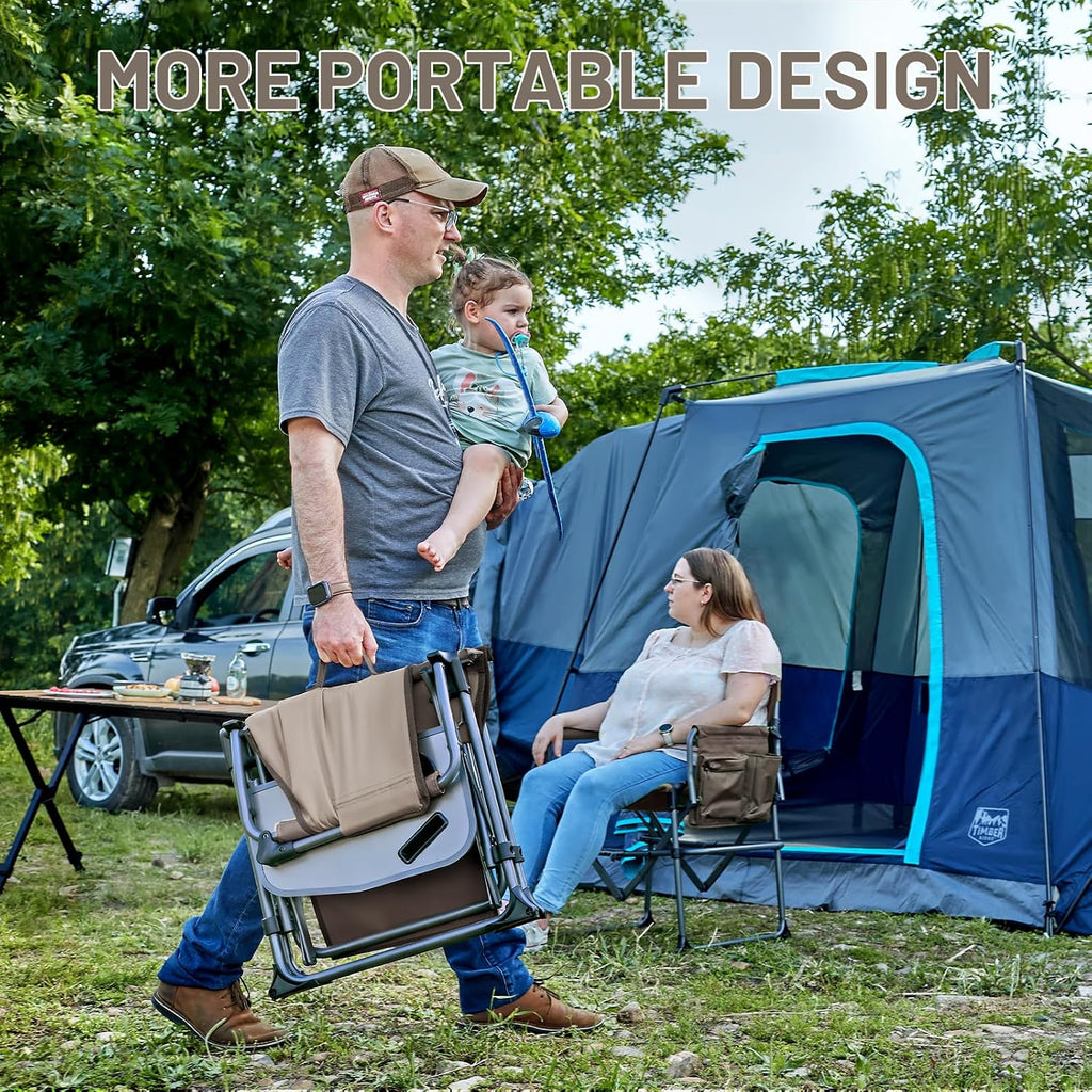 TIMBER RIDGE 400lbs Heavy Duty Camping Chair Portable Directors Chair
