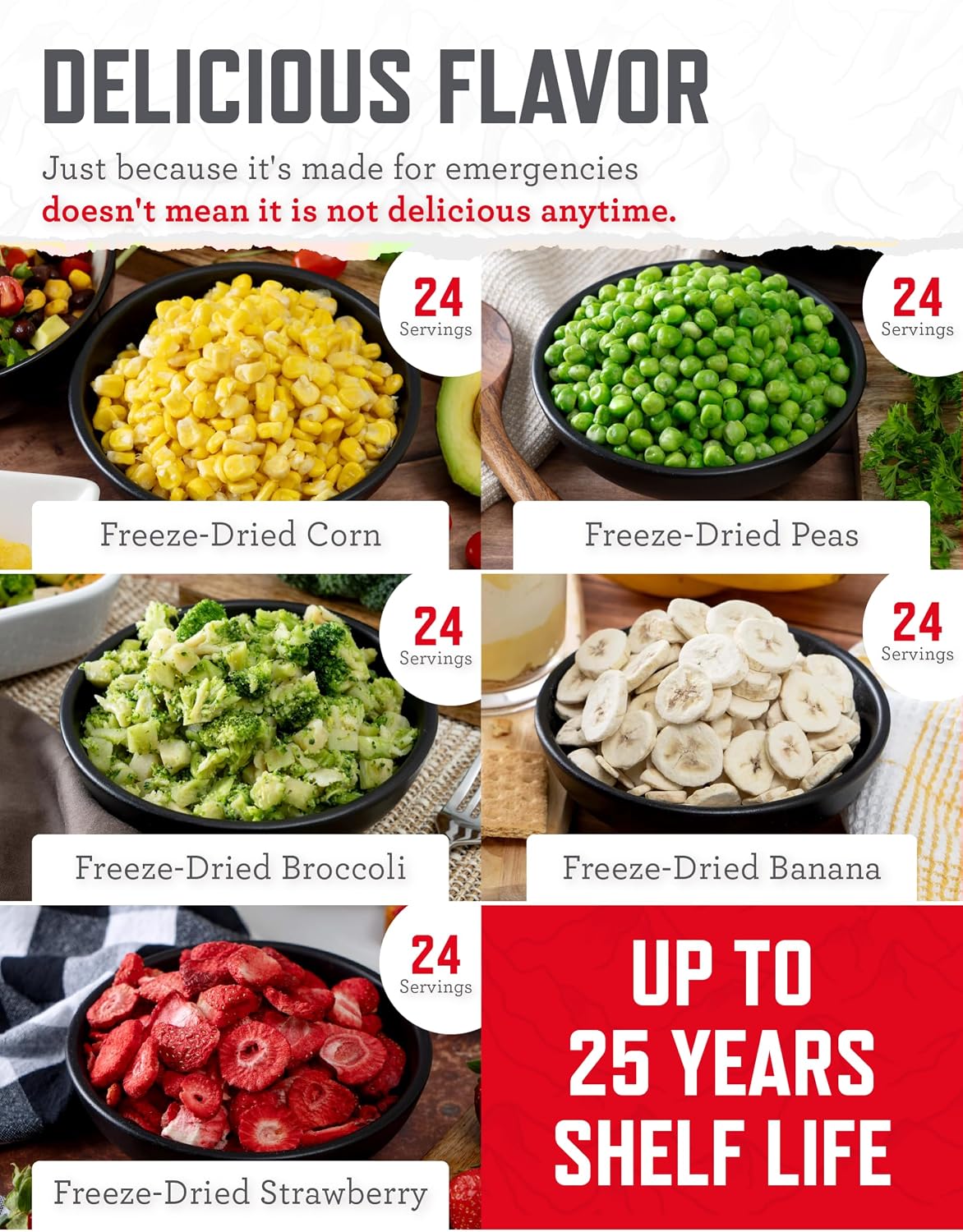 READYWISE Emergency Food Supply Fruits & Vegetables Boxes, 120 Servings