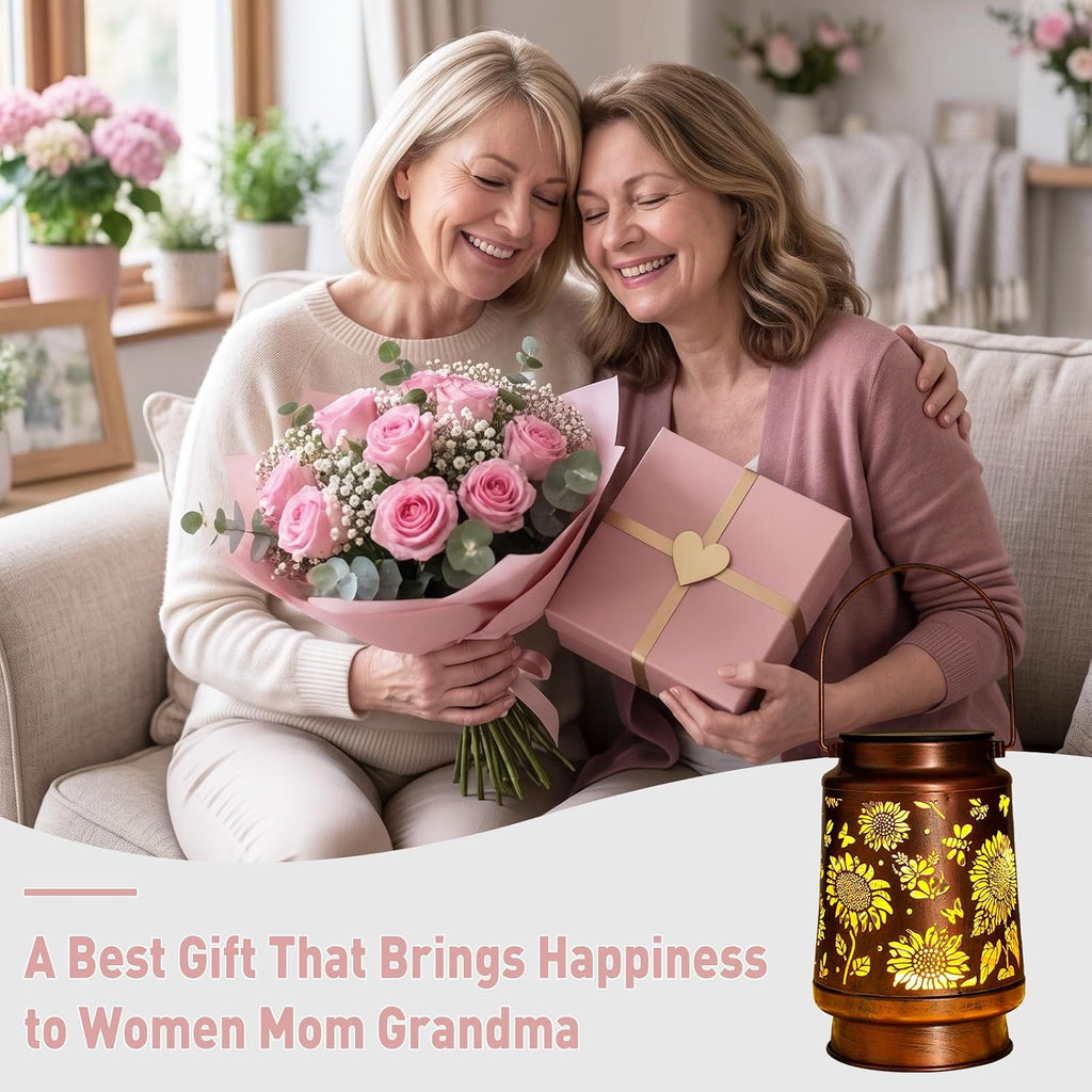 Homemory Gifts for Women, Solar Sunflower Lanterns Outdoor Lights