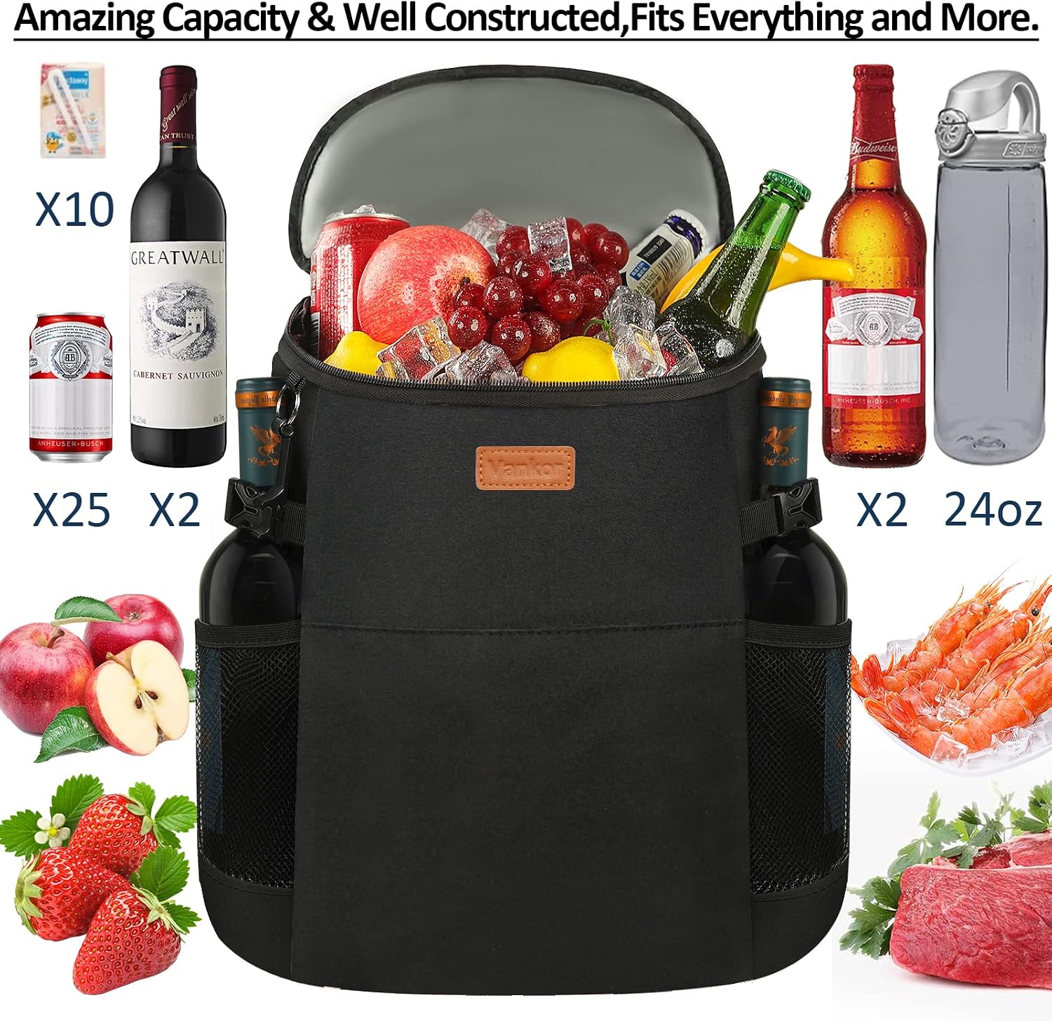 Vankor Camping Cooler Backpack Insulated Waterproof