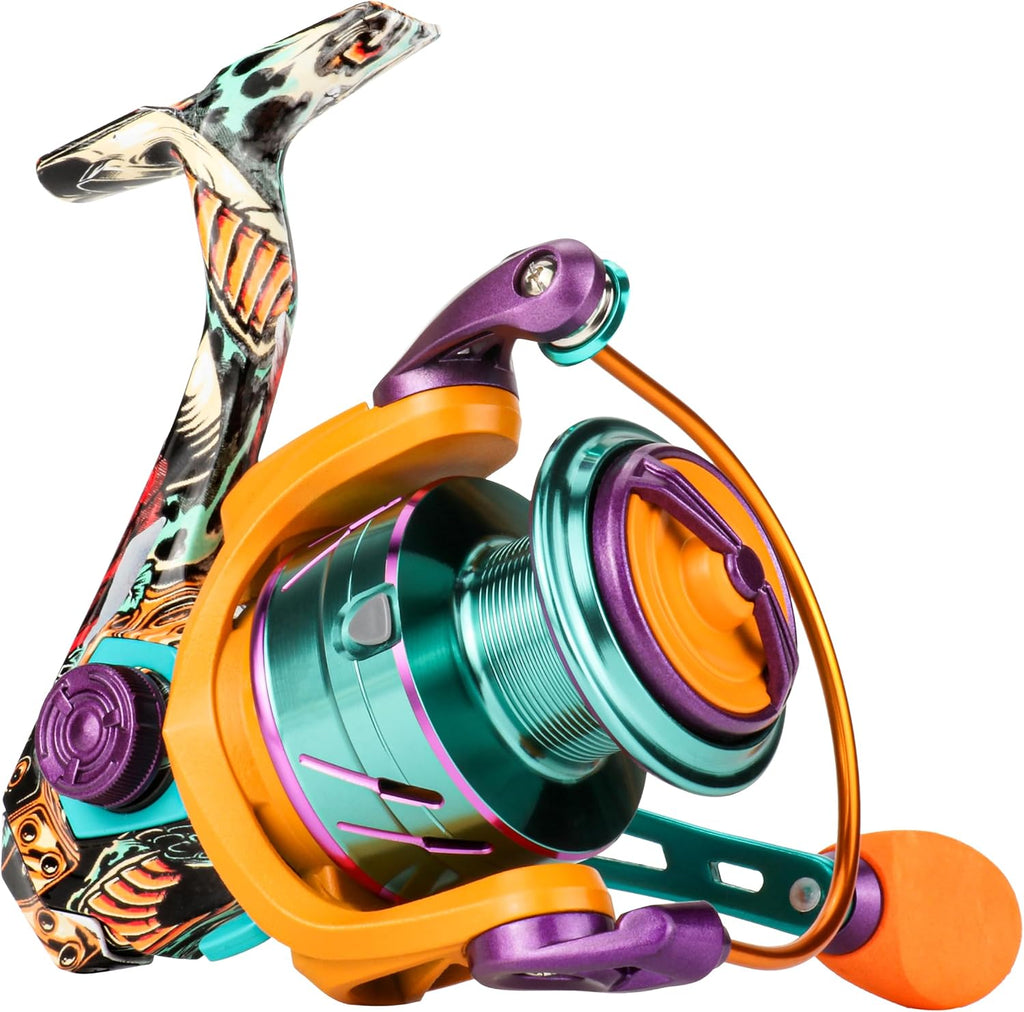 RUNCL Spinning Reel – Billings 5.2:1 Gear Ratio, Max Drag 22.05 LB, Lightweight, Interchangeable Left/Right Hand, Ideal for Freshwater & Saltwater, Available in 2000, 3000, 4000, 5000 Models