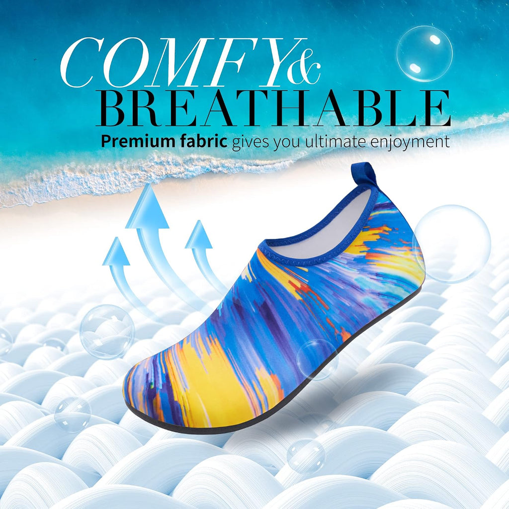 Homitem Water Shoes for Women Men Aqua Socks Swim Beach Pool River Slip-On Barefoot Quick-Dry Vacation Cruise Essentials Accessories for Yoga Kayak Sports