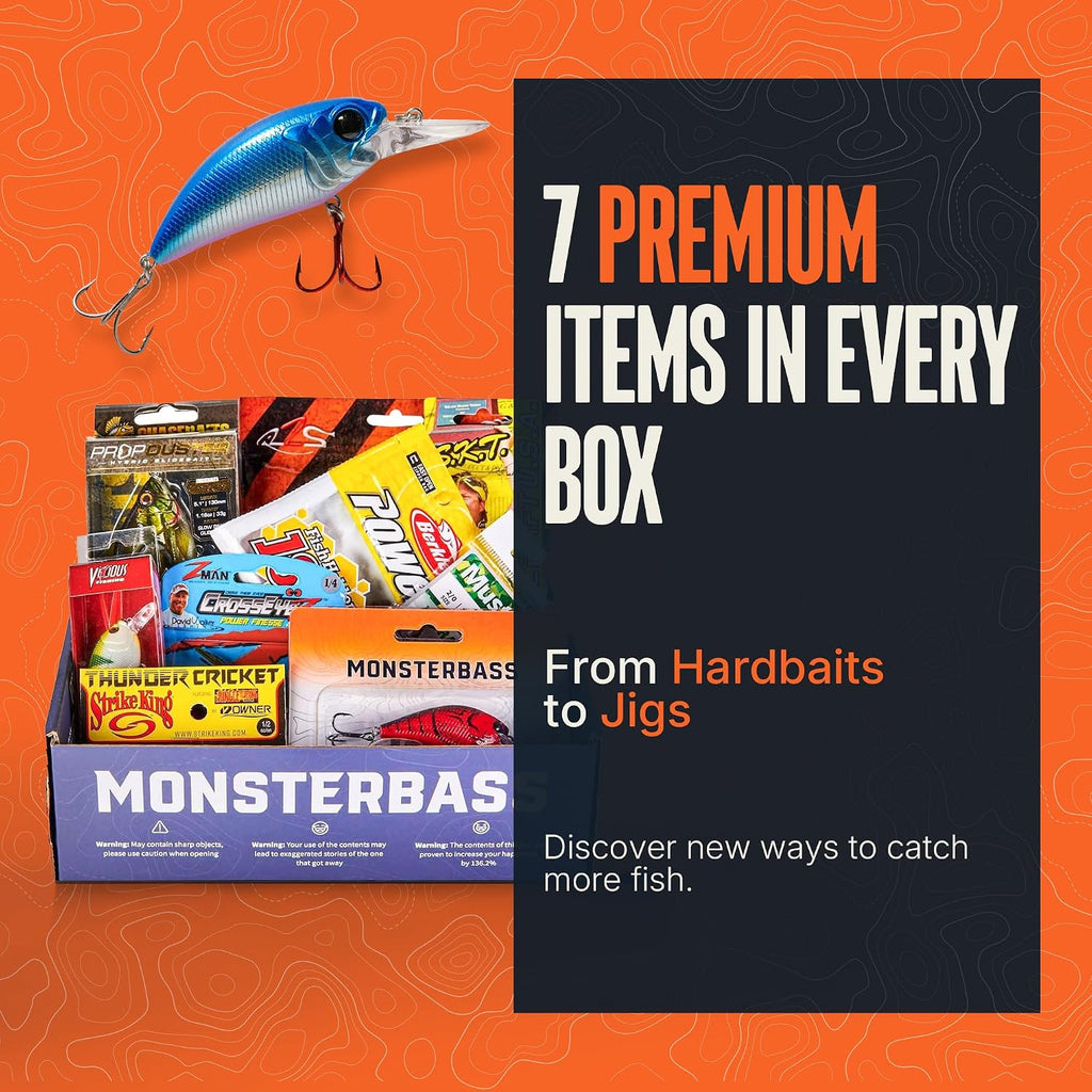 MONSTERBASS Fishing Mystery Box, Freshwater Bass Fishing Kit with 7+ Lures
