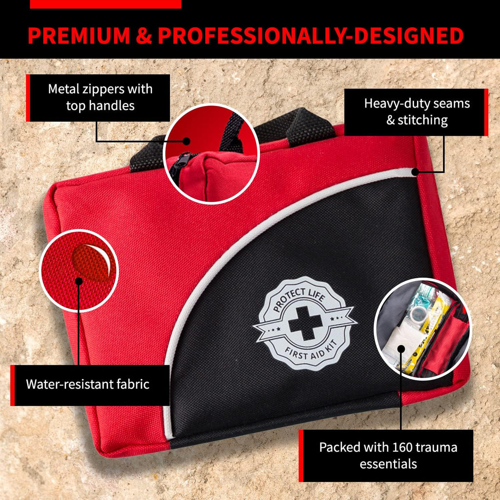 Protect Life Survival First Aid Kit for Home/Business, Camping Kits 160pcs