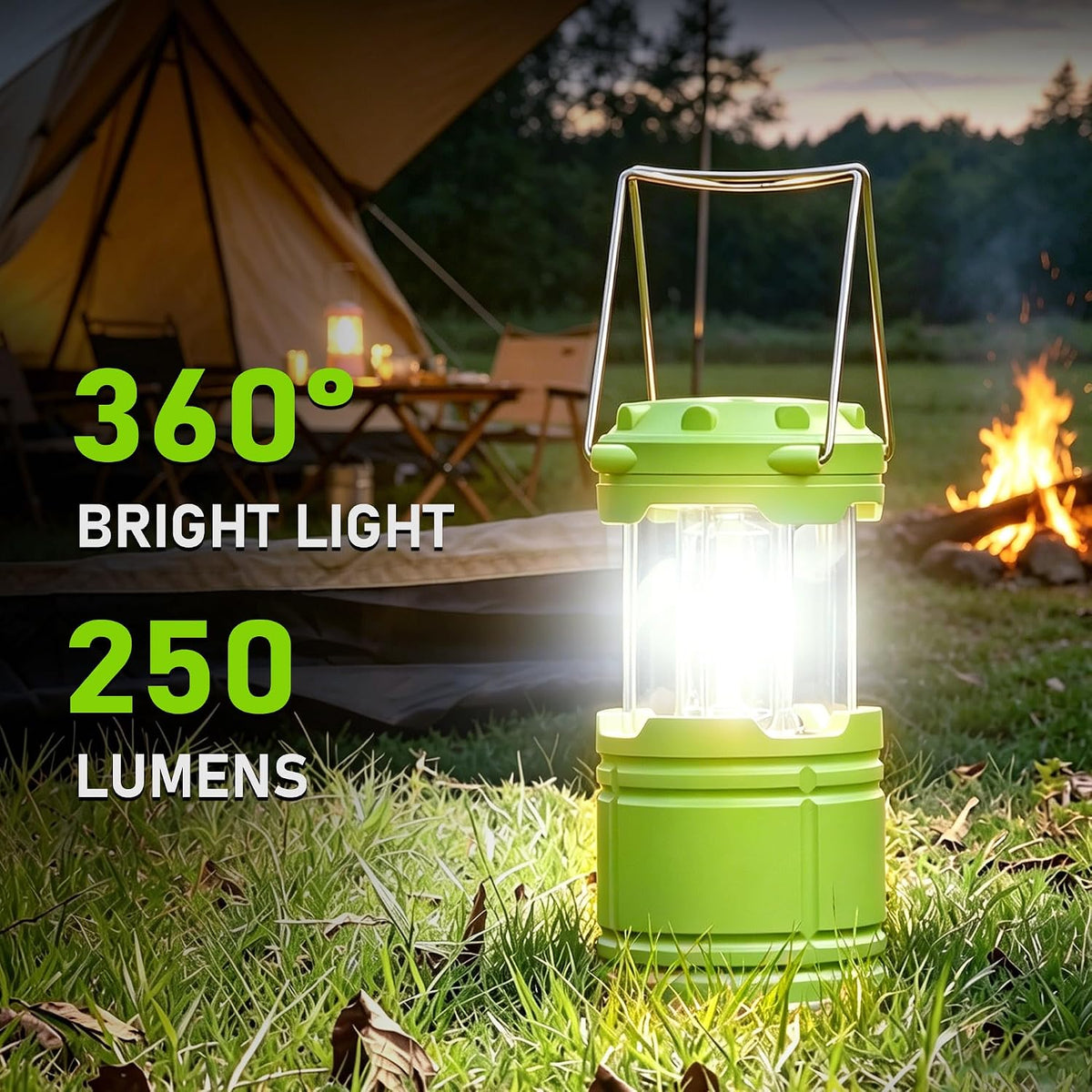 6-Pack Mini LED Green Camping Lantern
