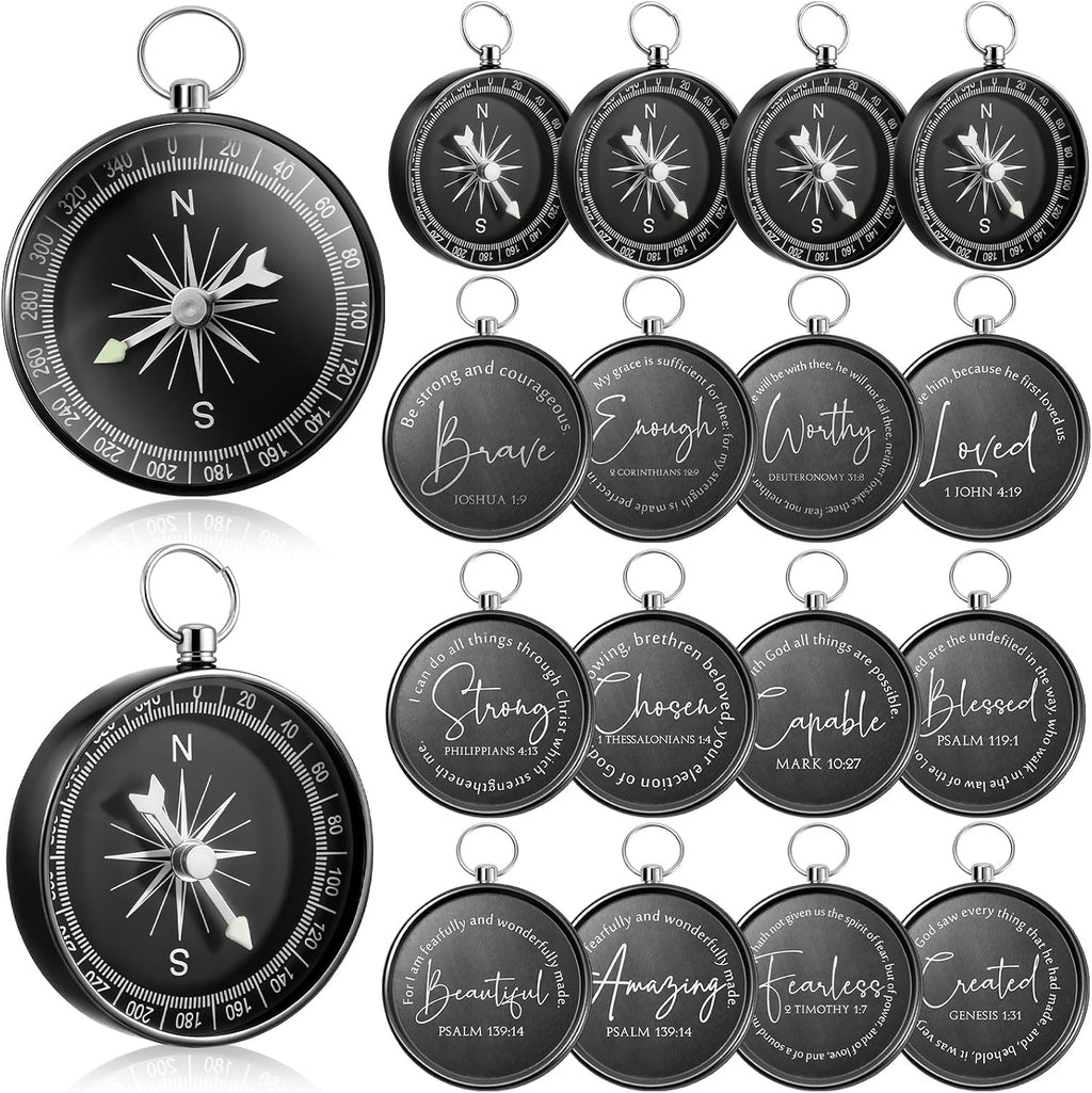 Relaxweex Christian Gifts Bulk, Engraved Bible Verses Compass