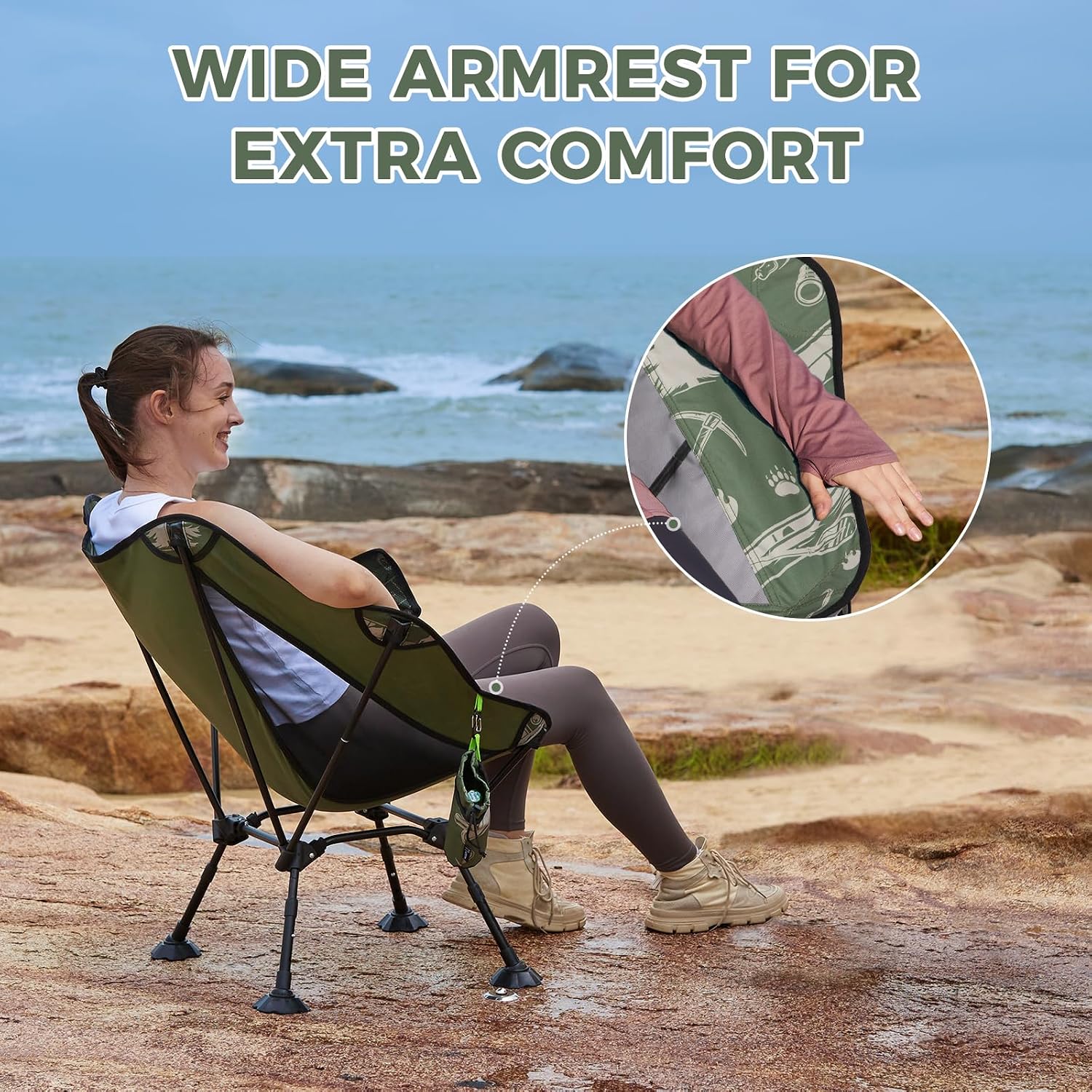 ATEPA Compact Camping Chair Ultra Lightweight Backpacking Chairs for Hiking
