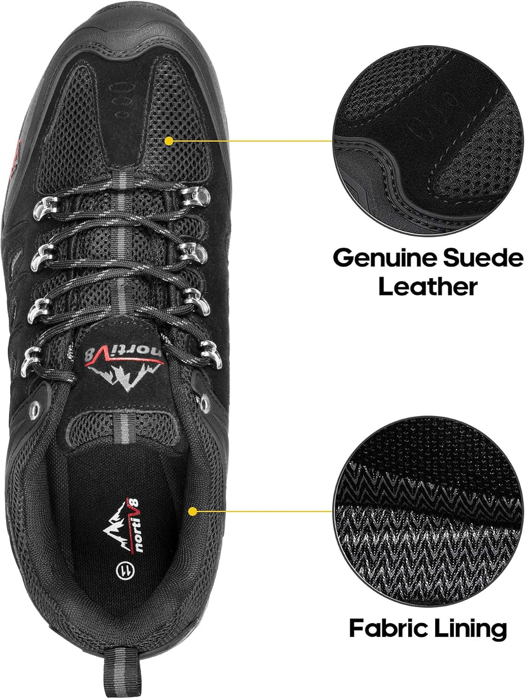 NORTIV 8 Men's Waterproof Hiking Shoes Leather