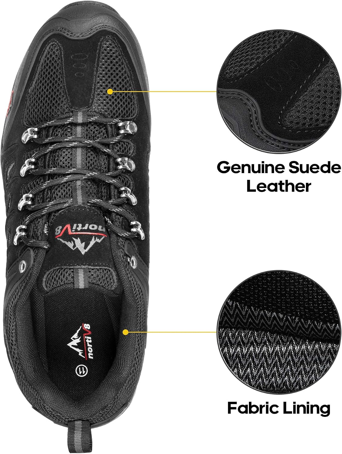 NORTIV 8 Men's Waterproof Hiking Shoes Leather