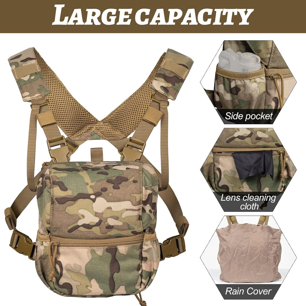 VISMIX Binocular Harness with Rain Cover for Hunting Hiking Shooting