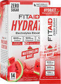 FITAID Hydrate Electrolyte Mix, Watermelon Wave (14 Stick Packs)
