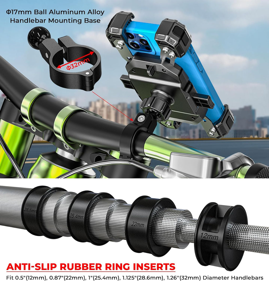 VAZESWIN Motorcycle Phone Mount, 1s Lock Bike Phone Holder with Safety Lock
