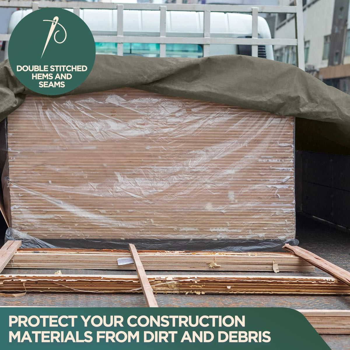 CCS Waterproof Canvas Tarp Cover (21oz) – Heavy Duty Duck Cloth, Waxed Canvas Tarpaulin with Rustproof Brass Grommets for Camping, Construction, Equipment & Outdoor Use (Olive Drab, 12x14 Ft)