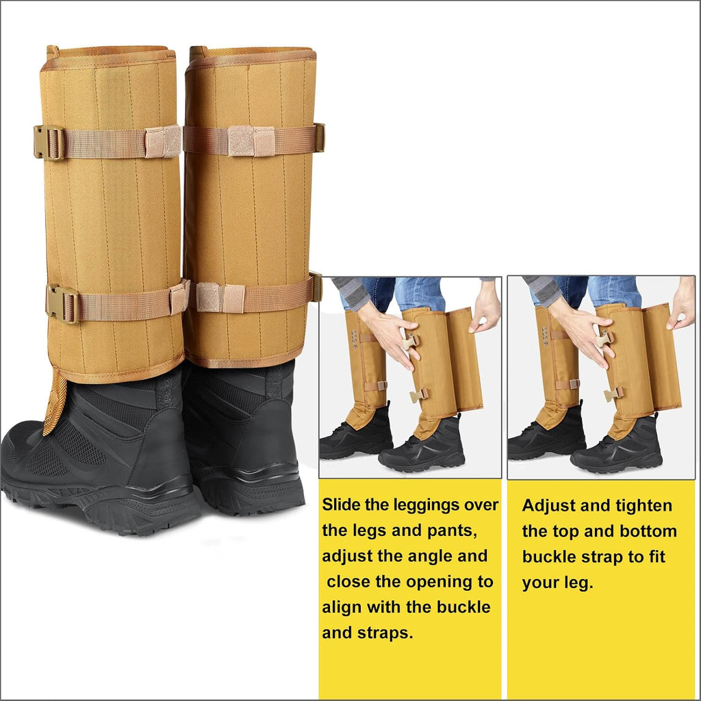 QOGIR Snake Gaiters for Hunting: Durable Snake Guards, Snake Gaiter Leggings for Men & Women, Snake Bite Protection for Lower Legs, Snake Proof Gaiters with Adjustable Size