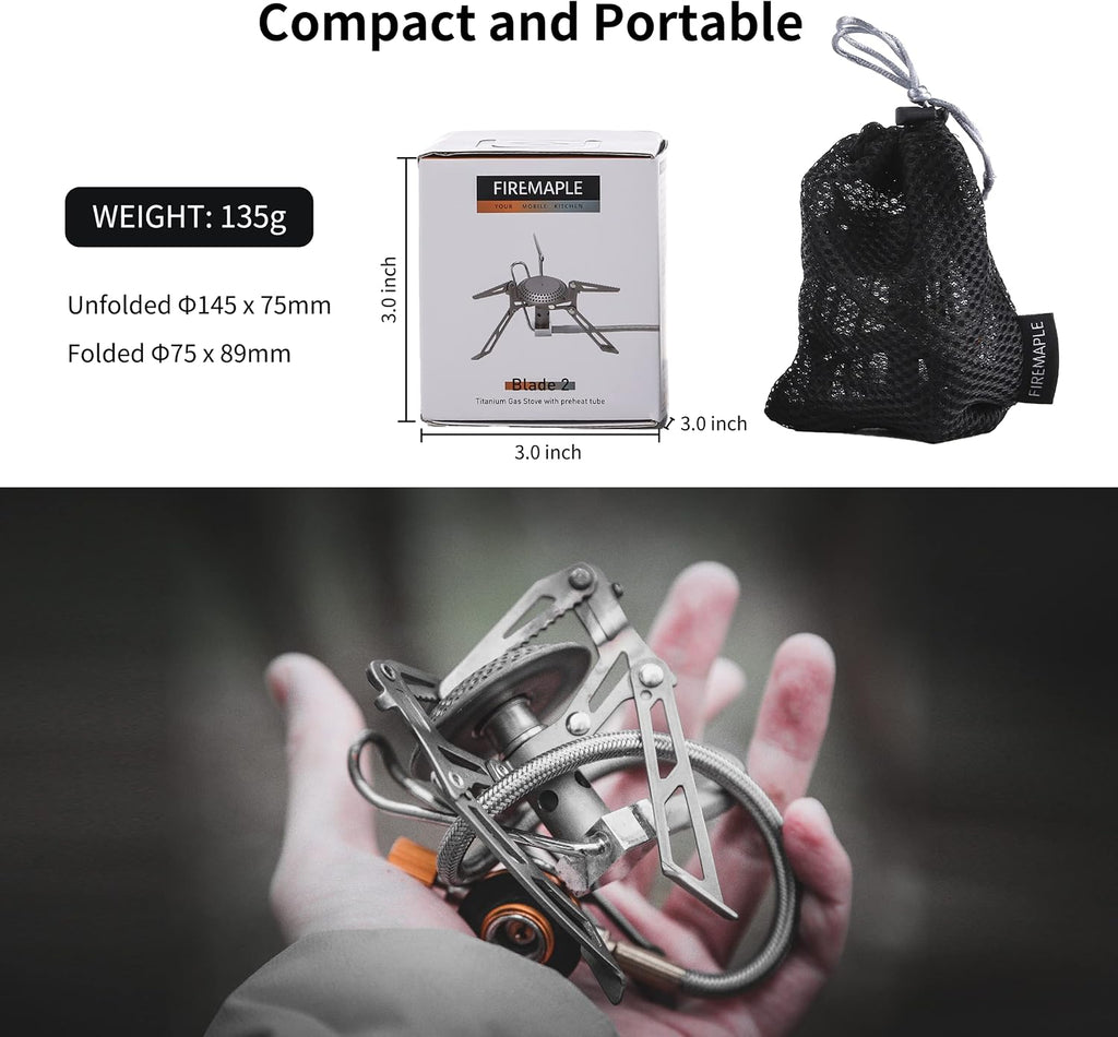 Fire-Maple Blade 2 Portable Camping and Backpacking Stove with Preheat Tube