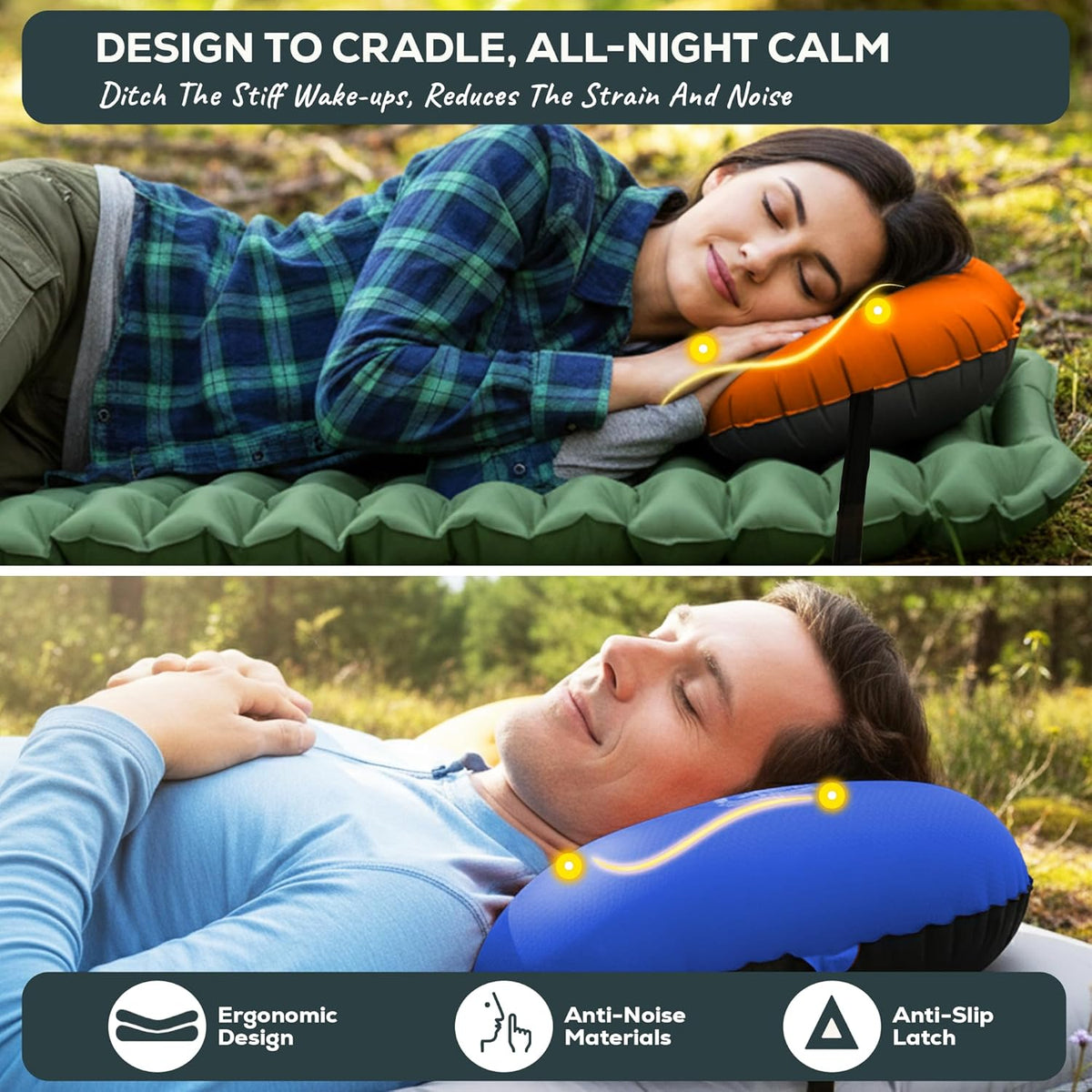 Gear Doctors 3.5oz Compact Ultralight Inflatable Camping Pillow —Inflatable Camp Pillow —Backpacking Pillows Ultralight—Camping Pillows for Sleeping, Hiking, Travel, Beach, Office, Neck, Lumper [Teal]