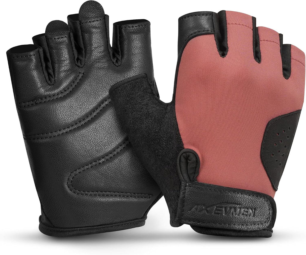 Gym Gloves for Men & Women Workout Gloves with Anti-Slip Leather Palm Suitable for Weightlifting, Gym, Cycling