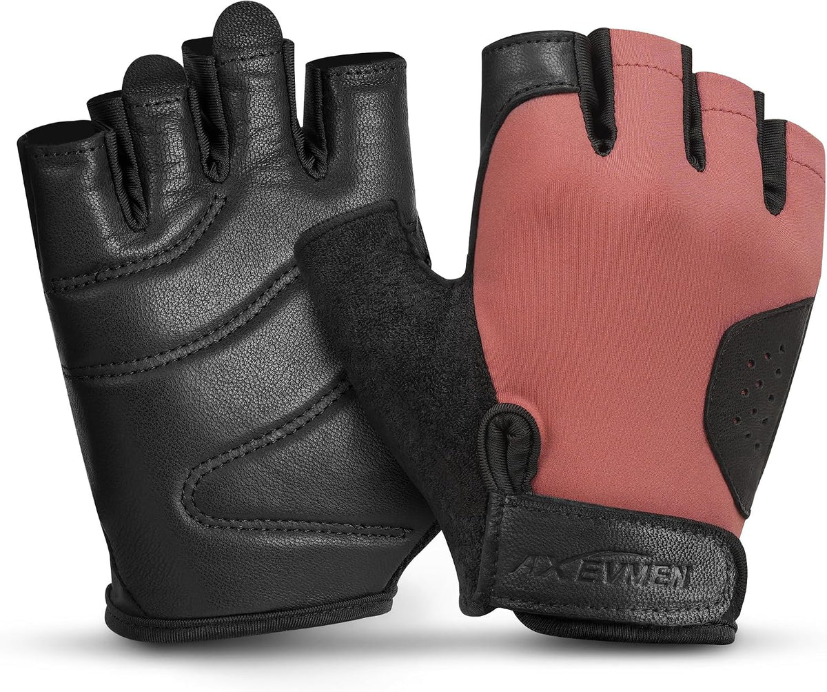 Gym Gloves for Men & Women Workout Gloves with Anti-Slip Leather Palm Suitable for Weightlifting, Gym, Cycling