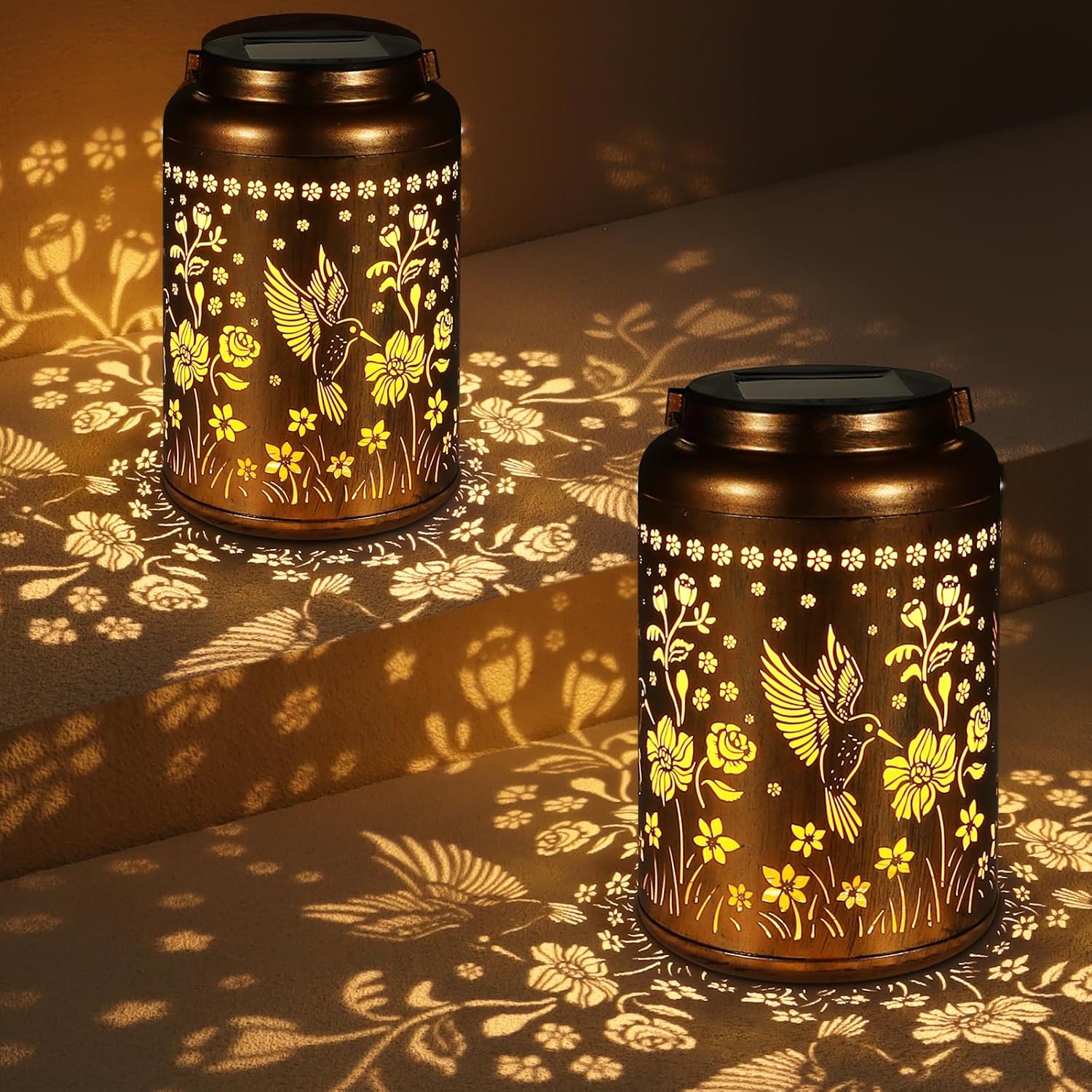 2 Pack Cats Solar Lanterns Outdoor Waterproof Garden Decor