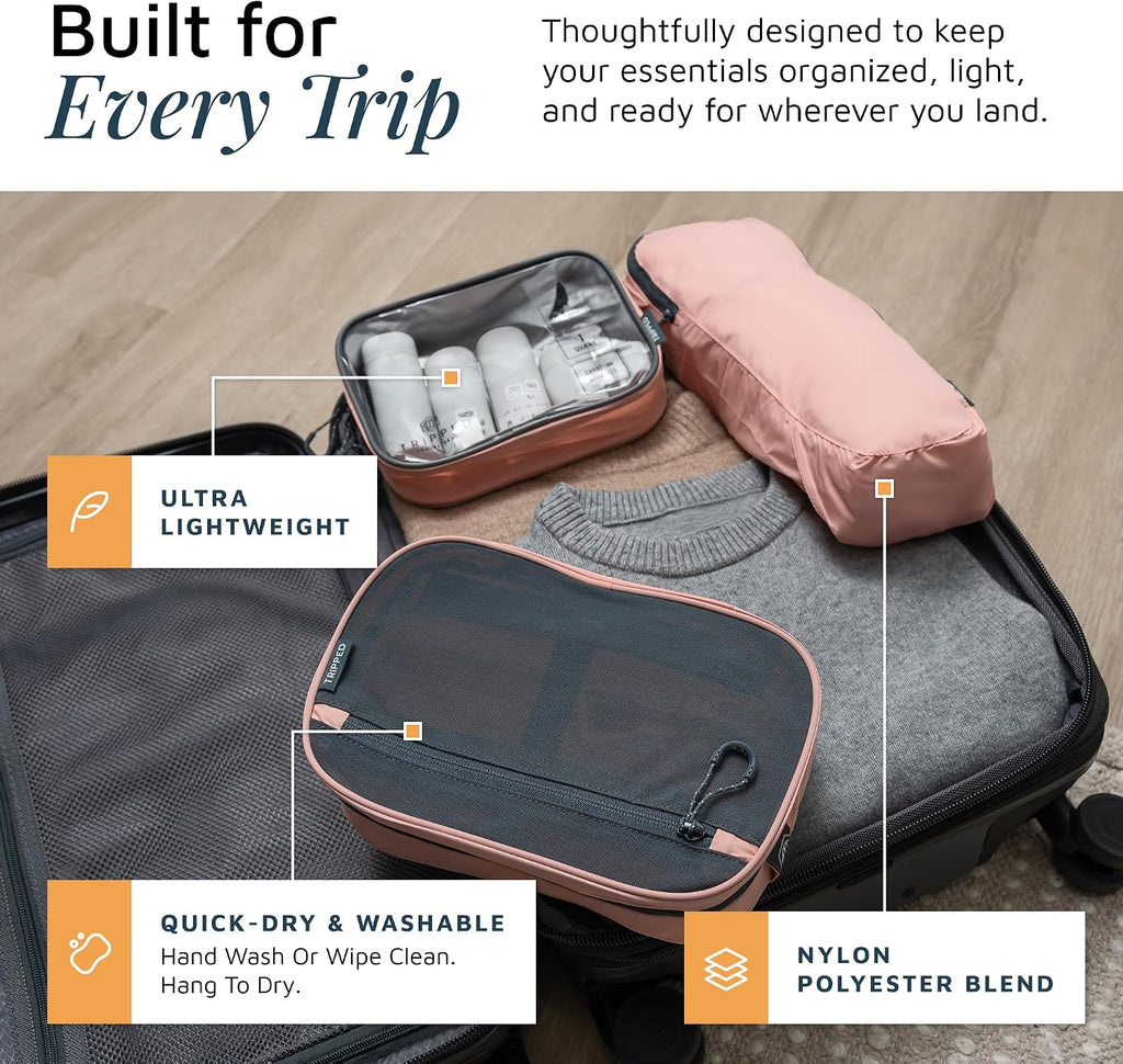 TRIPPED Travel Gear 3-Piece Travel Toiletry Bag Set