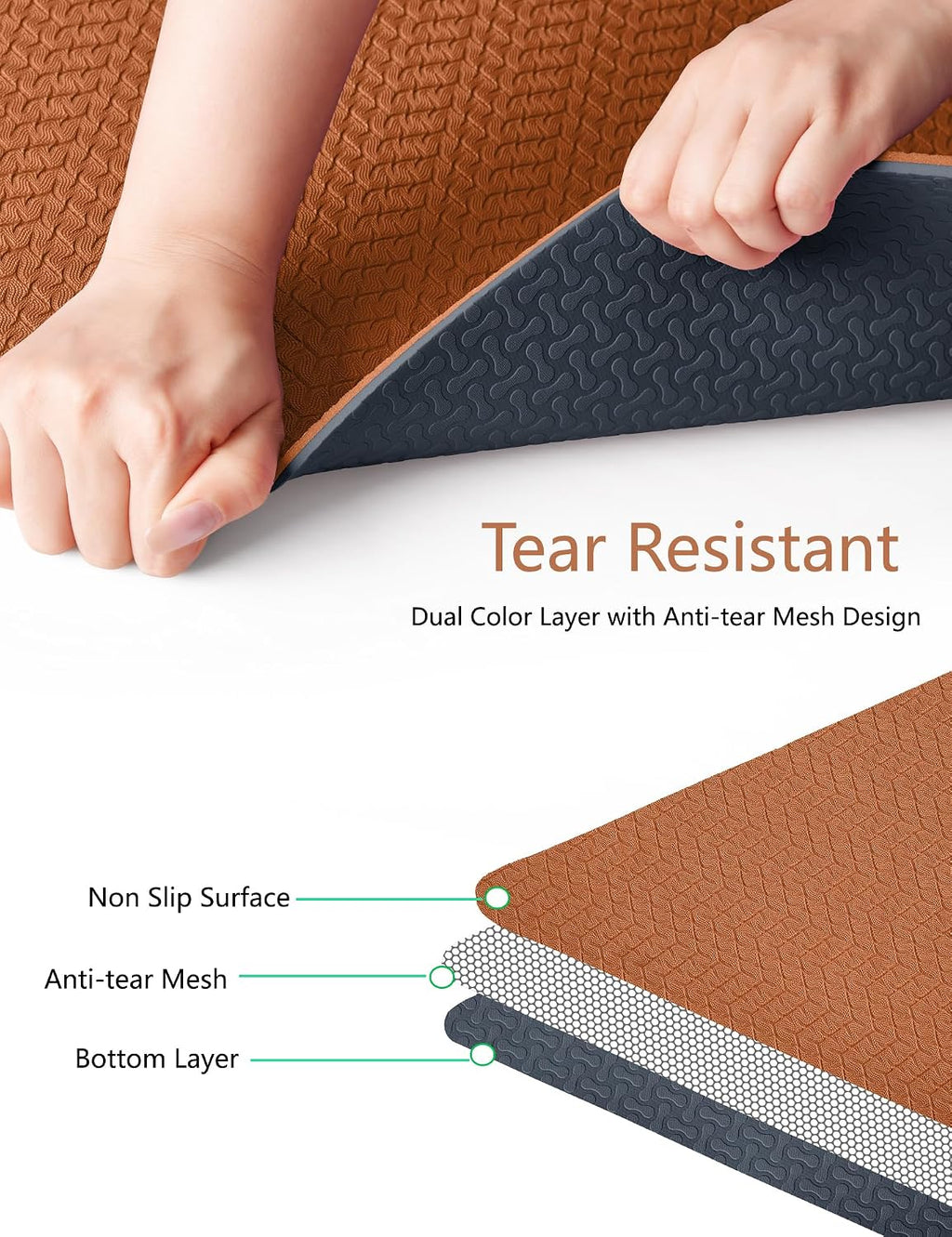 IUGA Yoga Mat Thick Non Slip Anti-tear Pilates Mat Eco Friendly Hot Yoga Mats for Workout & Exercise(72"x 24"x 6mm)