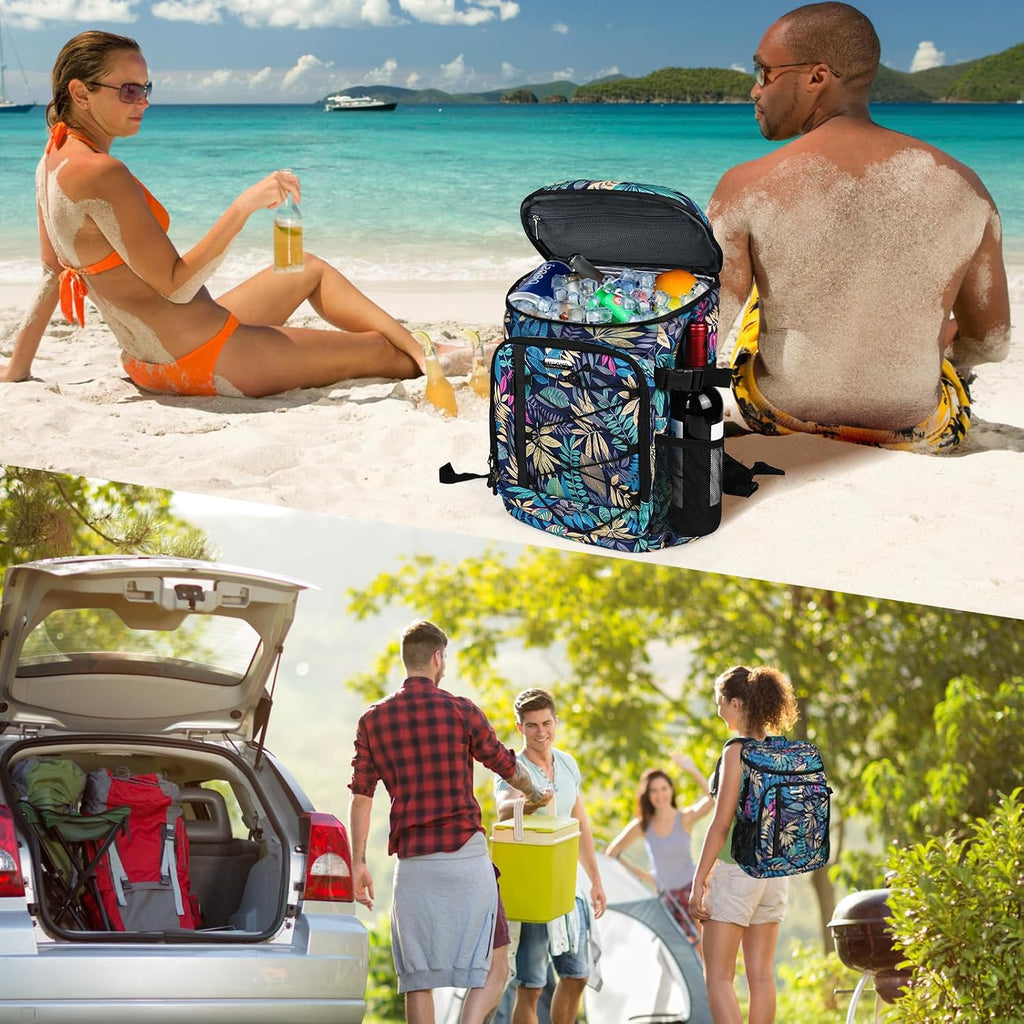 HXLGMD Backpack Coolers Insulated Leak Proof 30 Cans, Soft Sided Insulated Cooler Bags Ice Chest Backpack for Beach Travel Camping, with Reusable Ice Packs