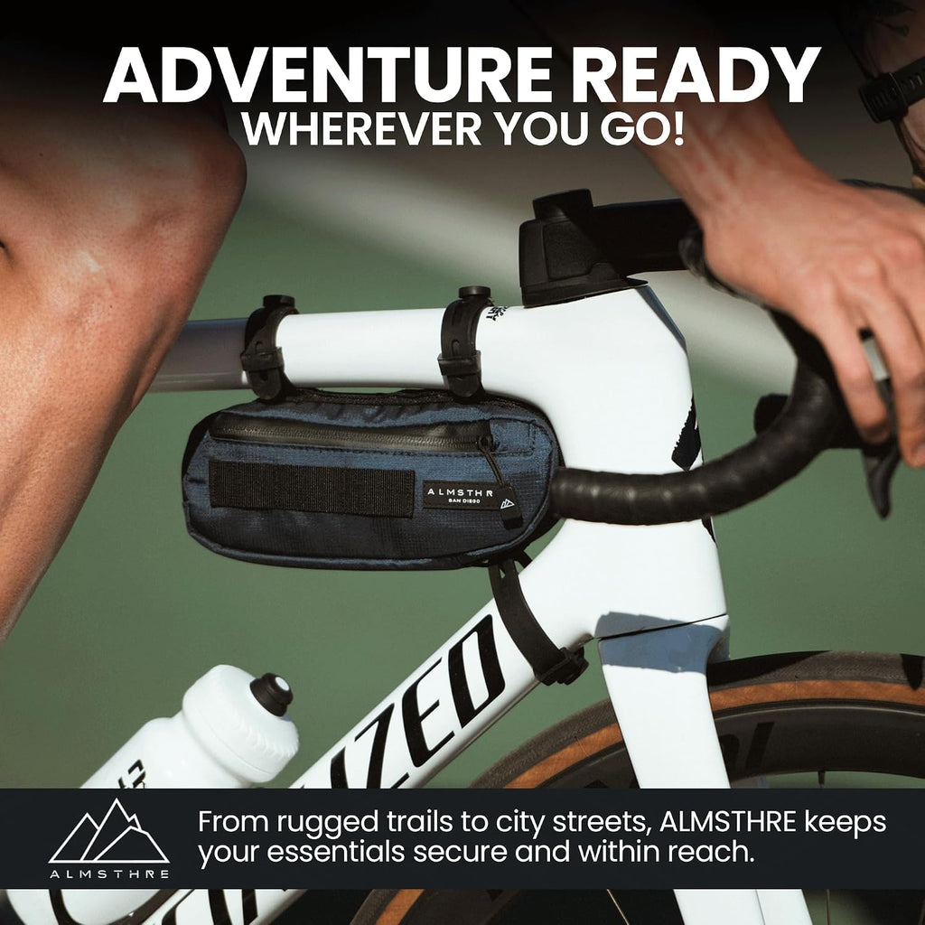 ALMSTHRE Bike Frame Bag | Weather-Resistant, Waterproof Zippers & Dual-Sided Access for Road, MTB, and Ebike Frames