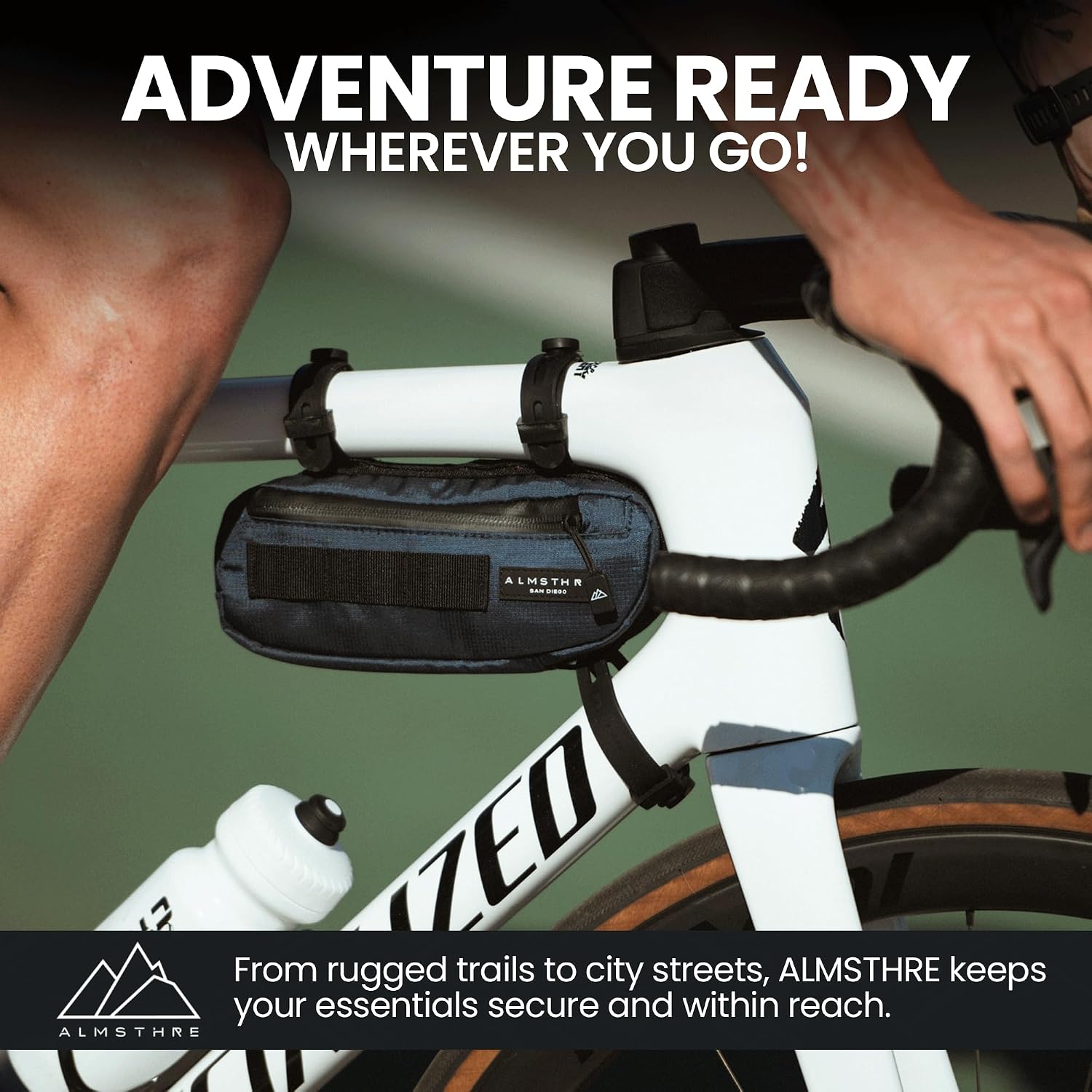 ALMSTHRE Bike Frame Bag | Weather-Resistant, Waterproof Zippers & Dual-Sided Access for Road, MTB, and Ebike Frames